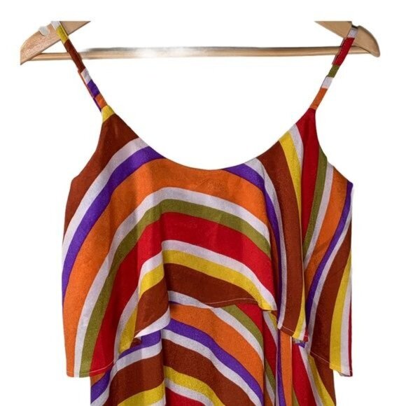 Judith March Dress Womens Small Sundress Mini Orange Red Sleeveless Casual Work - Picture 2 of 12